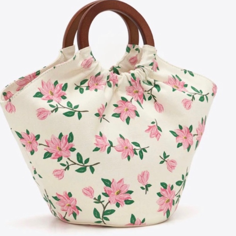 DRAPER JAMES Page Tote Bag in Magnolia Flower Design - NEW